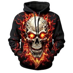 Halloween Skelet / Schedel Trui met capuchon Cartoon Manga Anime 3D Voorvak Grafisch Voor Voor Stel Voor heren Dames Volwassenen Back To School 3D afdrukken Casual / Dagelijks Lightinthebox