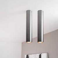 2x Canopus fero l by LUSENZ - Cilindervormige opbouwspot in geborsteld gunmetal grijs