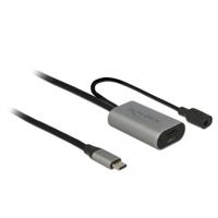 Delock 85392 USB-C-kabel USB-C stekker, USB-C bus 5.00 m Zwart, Grijs