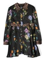 Roberto Cavalli Junior robe-chemise à fleurs - Noir - thumbnail