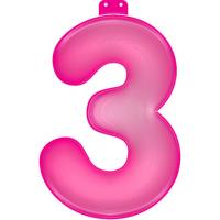 Basic Opblaasbaar cijfer 3 roze 35cm Basic Opblaasbaar cijfer 3 roze 35cm