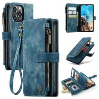 Caseme C30 Multifunctioneel iPhone 14 Pro Max Portemonnee Hoesje - Blauw