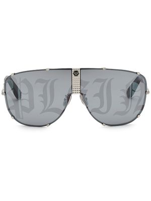 Philipp Plein Eyewear lunettes de soleil à monture pilote - Noir