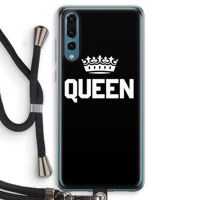 Queen zwart: Huawei P20 Pro Transparant Hoesje met koord