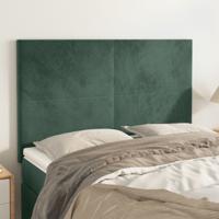 Hoofdborden 4 st 72x5x78/88 cm fluweel donkergroen