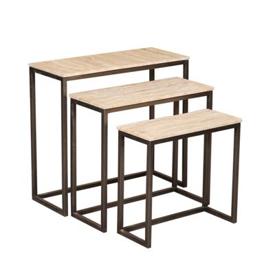 Zoah Travertine Rechthoekige Wandtafel set van 3