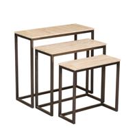 Zoah Travertine Rechthoekige Wandtafel set van 3
