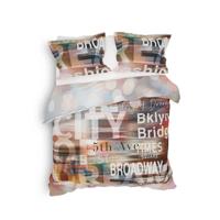 Dekbedovertrek Lenny Tekst 260x200 Cm Anti Allergie Heckett Lane - Dekbed-Discounter.nl