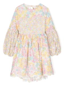 MARLO robe Amalia en coton à fleurs brodées - Multicolore