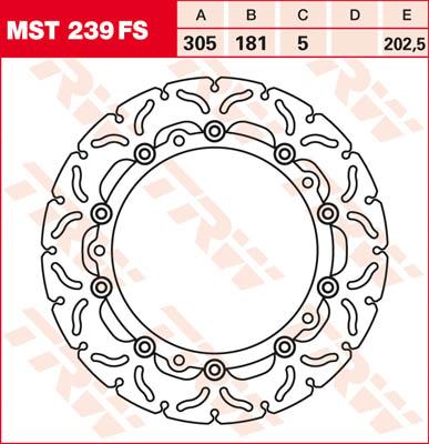 TRW Remschijf, remschijven voor de moto, MST239FS