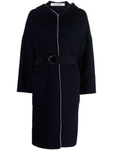 Philosophy Di Lorenzo Serafini manteau en laine ceinturée à capuche - Bleu