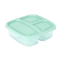 Plasticforte Vershoudbakje - 3-vaks - 1,2L - meal prep - herbruikbaar - mint groen