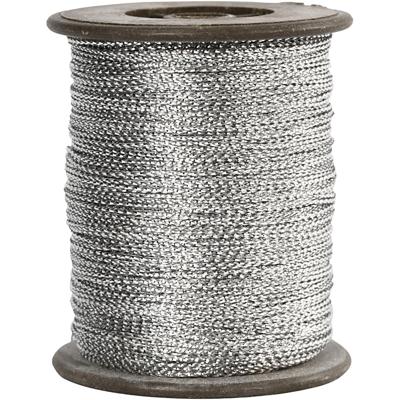 Creativ Company Koord, dikte 0,5 mm, zilver, 100 m/ 1 rol
