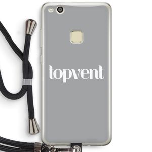 Topvent Grijs Wit: Huawei Ascend P10 Lite Transparant Hoesje met koord