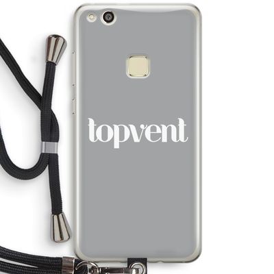 Topvent Grijs Wit: Huawei Ascend P10 Lite Transparant Hoesje met koord