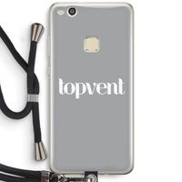 Topvent Grijs Wit: Huawei Ascend P10 Lite Transparant Hoesje met koord