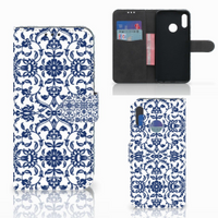 Honor 10 Lite Hoesje Flower Blue