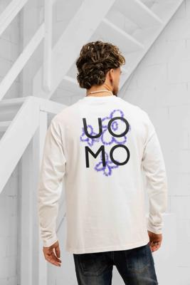 24 Uomo Flora 2.0 Longsleeve Shirt Heren Off-White/Blue - Maat M - Kleur: Wit | Soccerfanshop