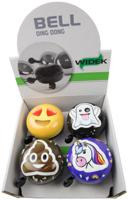 WIDEK fietsbel "ding dong emoticons" bell display ding dong 4 pcs.