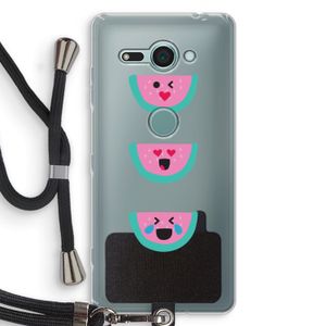 Smiley watermeloen: Sony Xperia XZ2 Compact Transparant Hoesje met koord