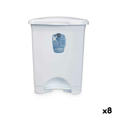 Pedaalemmer Wit Plastic 10 L (8 Stuks)