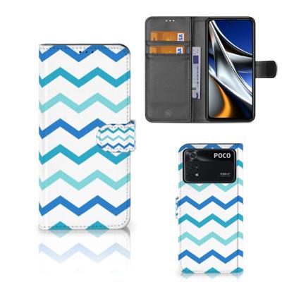 Xiaomi Poco X4 Pro 5G | Telefoon Hoesje | Zigzag Blauw