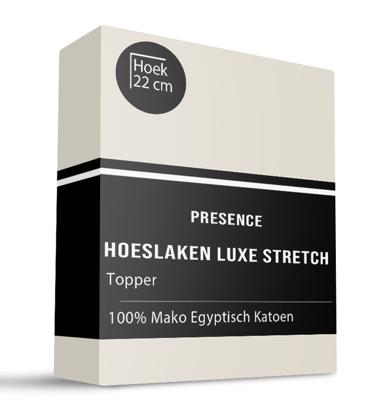 Topper Hoeslaken - Mako Jersey Katoen - Crème - 160x200cm - Crème - Presence - Dekbed-Discounter.nl