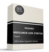 Topper Hoeslaken - Mako Jersey Katoen - Crème - 160x200cm - Crème - Presence - Dekbed-Discounter.nl