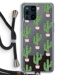 Cactus Lover: Oppo Find X3 Pro Transparant Hoesje met koord