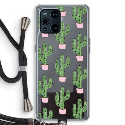 Cactus Lover: Oppo Find X3 Pro Transparant Hoesje met koord