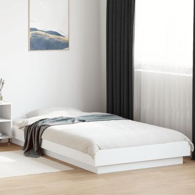 Bedframe met LED-verlichting bewerkt hout wit 90x190 cm