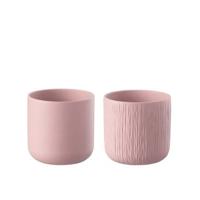 J-Line bloempot Gen - keramiek - roze - large - 2 stuks - Ø 18.5 cm