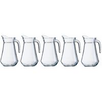 Voordeelset 5x glazen water karaffen/waterkannen 1.3 liter