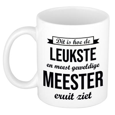 Leukste en meest geweldige meester - Cadeau koffiemok - beker - wit - 300 ml