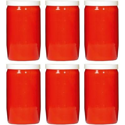 Grafkaars/gedenklicht - 6x - rood - 6 x 10 cm - 3 dagen brandtijd