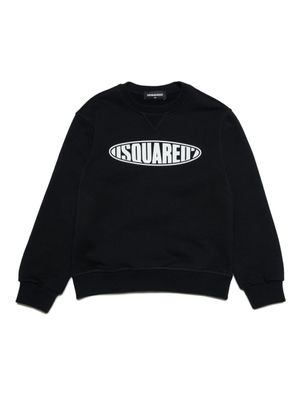 DSQUARED2 KIDS sweat en coton à logo imprimé - Noir