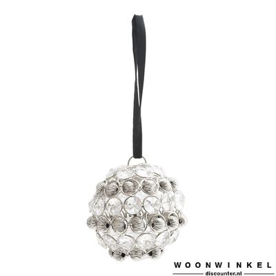 Christmas joyce silver hanging ball with crystal m