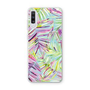 Tropical Palms Blue: Samsung Galaxy A70 Transparant Hoesje