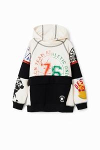 Sweatshirt met sportpatch - WHITE - 9/10