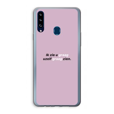 uzelf graag zien: Samsung Galaxy A20s Transparant Hoesje