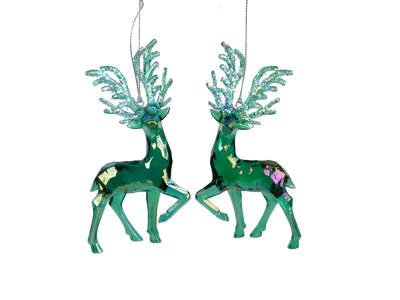Orn.plc hert blauw/groen l14cm - Kurt s adler