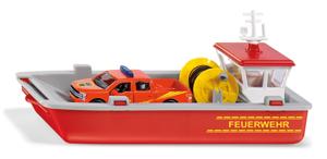 Siku Brandweer-werkboot 1:50 kunststof rood/geel incl. Ford F150 pick-up (metaal/kunststof) en stickervel