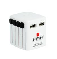 Skross World USB Charger USB-oplader Thuis Uitgangsstroom (max.) 2400 mA Aantal uitgangen: 2 x USB Met adapter voor Verenigd Koninkrijk