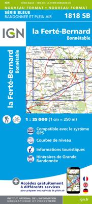 Wandelkaart - Topografische kaart 1818 SB - Serie Bleue La Ferté-Bernard | IGN - Institut Géographique National