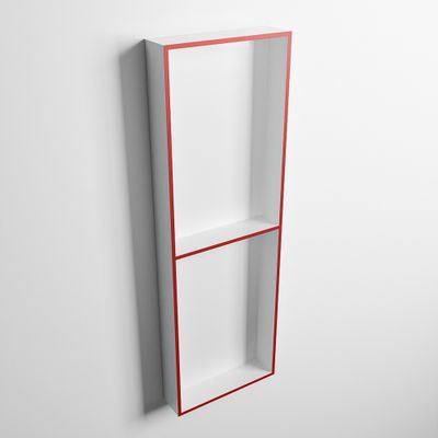 MONDIAZ EASY Nis 149,5x29,5cm in solid surface kleur Fire | Talc. 2 vakken geschikt voor in- of opbouw