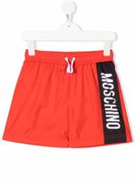 Moschino Kids short de bain à logo imprimé - Rouge - thumbnail