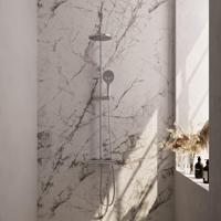 Brauer Chrome Edition Regendoucheset opbouw - hoofddouche 20cm - glijstang - handdouche rond 3 standen - gladde knoppen - chroom 5-CE-240