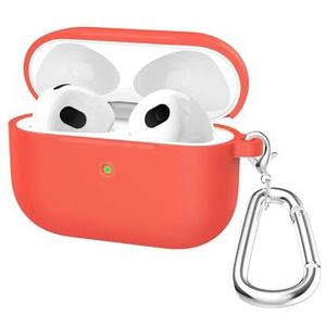 AirPods 3 Siliconen Hoesje met Sleutelhanger A060 - Rood