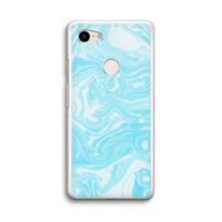 Waterverf blauw: Google Pixel 3 Transparant Hoesje
