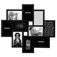 Collage fotolijst Decorama - voor 10x foto van 10 x 15 cm - hout - frame zwart - 55 x 49 cm